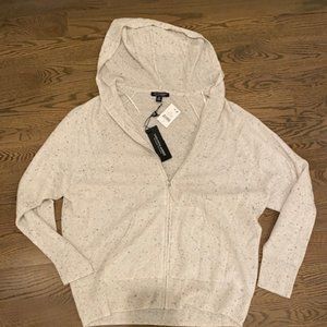 Saks Fifth Ave NWT Gray Cashmere Zip Up Womens M